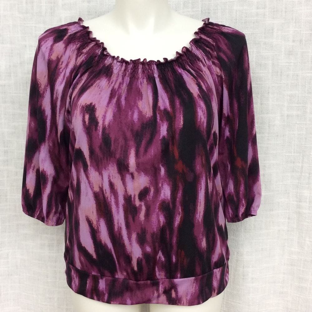 Claudia Richard Purple Watercolor Size 1X Top